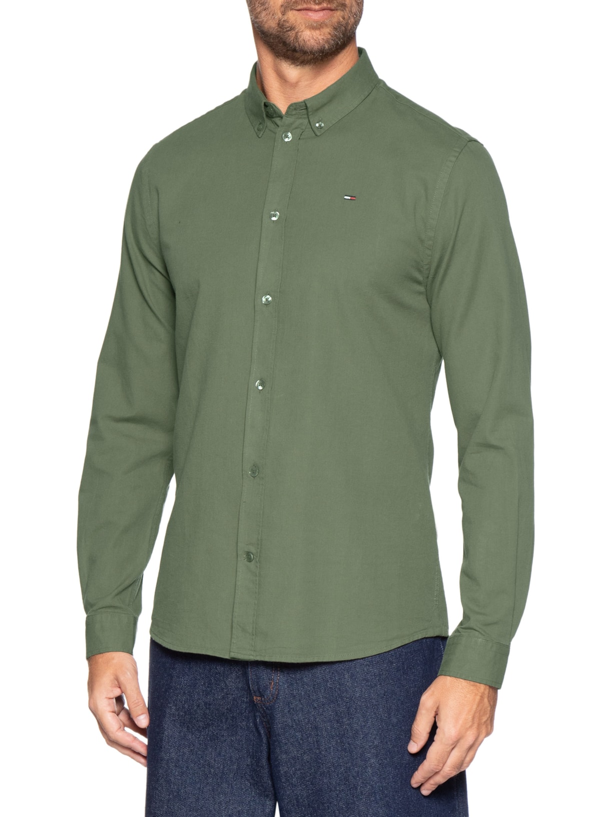 Camisa Masculina Regular Fit Oxford – Verde Tommy Jeans