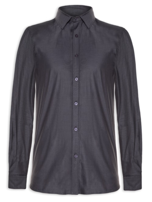 Camisa Masculina Regular Fit Pima - Cinza