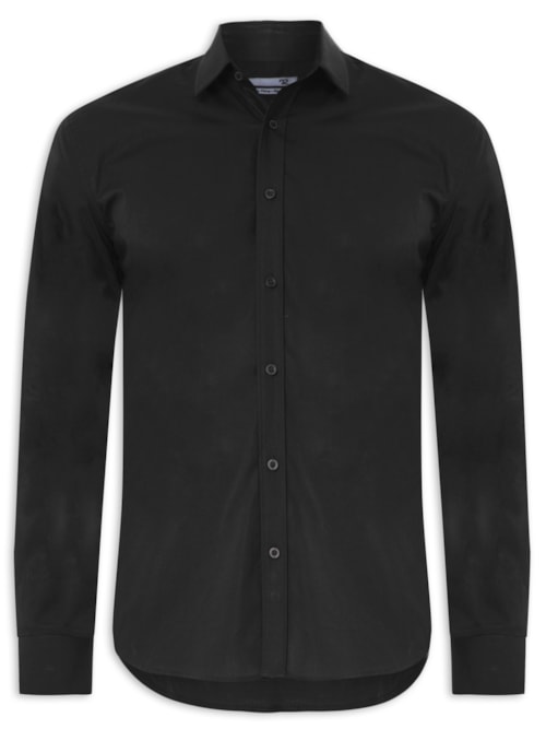 Camisa Masculina Regular Fit Pima - Preto