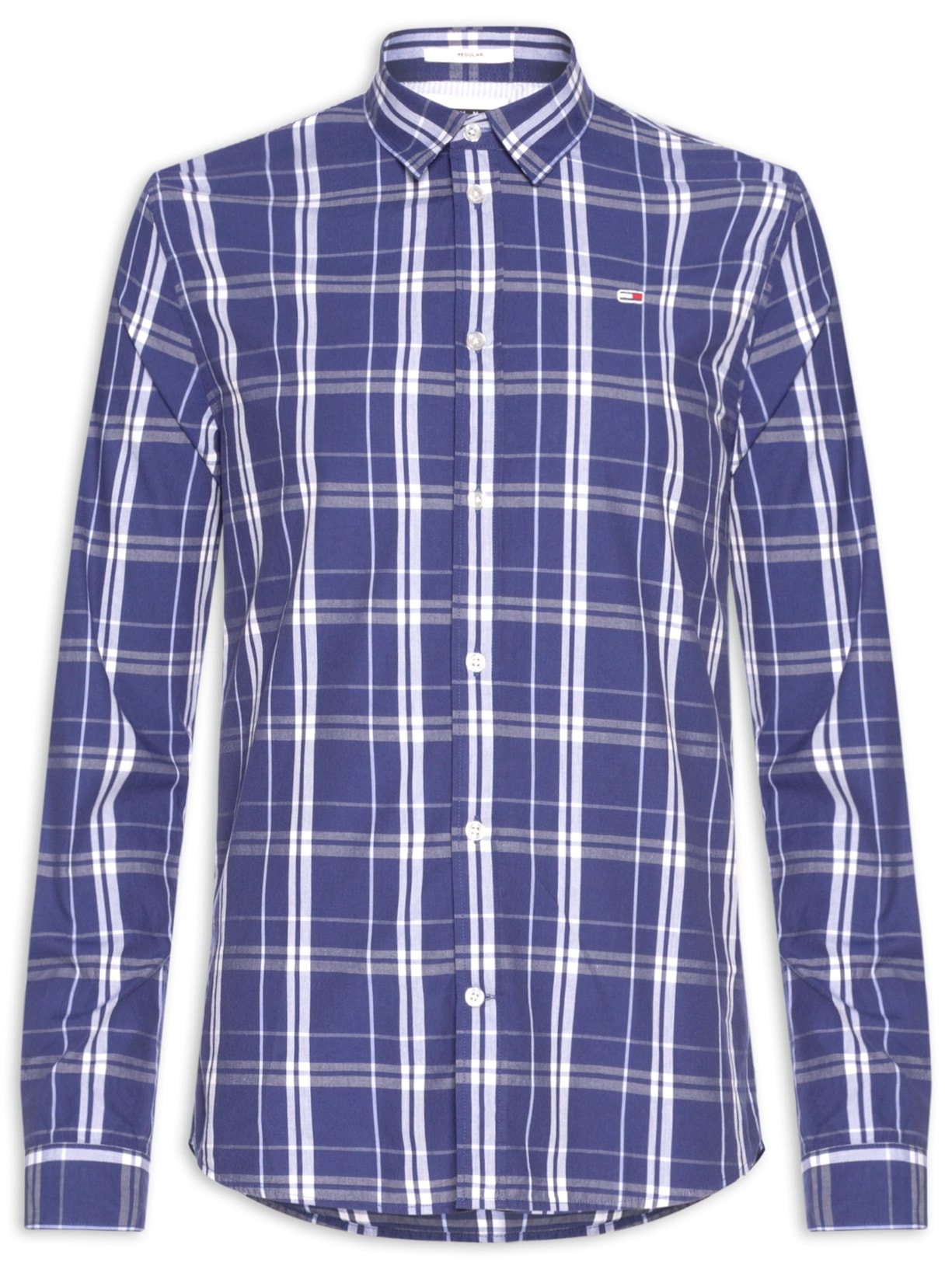 Camisa Masculina Regular Fit Popline Xadrez - Azul