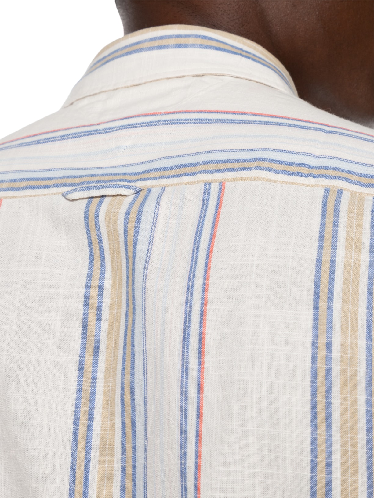 Camisa Masculina Regular Fit Tecido Slub Listrada Off White Tommy Jeans