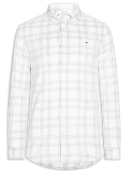 Camisa Masculina Regular Fit Xadrez Cotelê - Azul