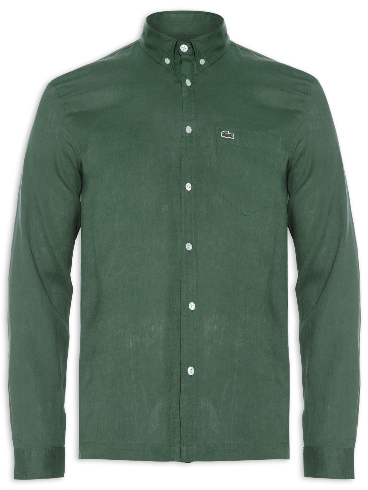 Camisa Masculina Regular Linho - Verde