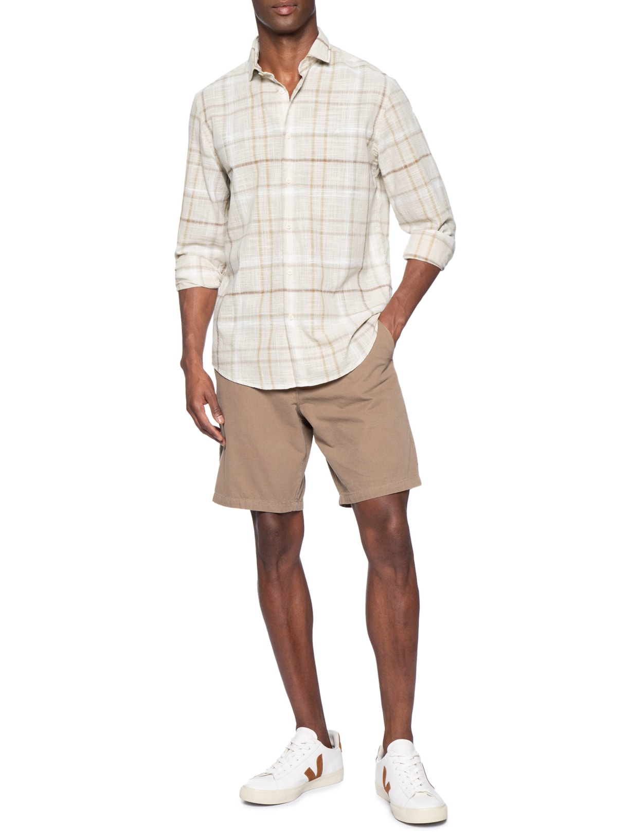 Camisa Masculina Regular Maxi Flame Bege Aramis