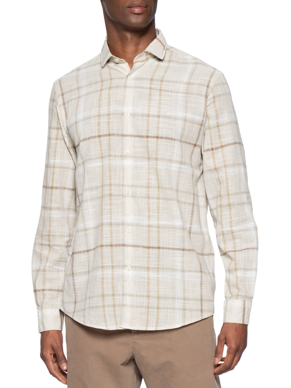 Camisa Masculina Regular Maxi Flame Bege Aramis