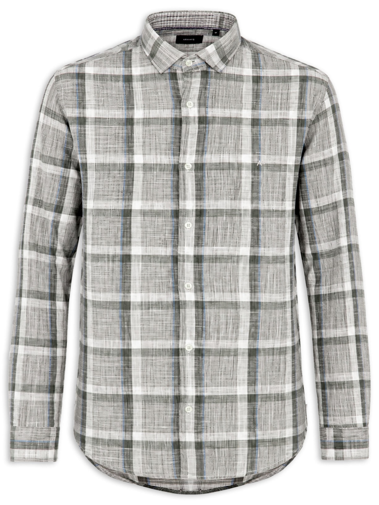 Camisa Masculina Regular Maxi Xadrez Flame Com Contraste - Verde