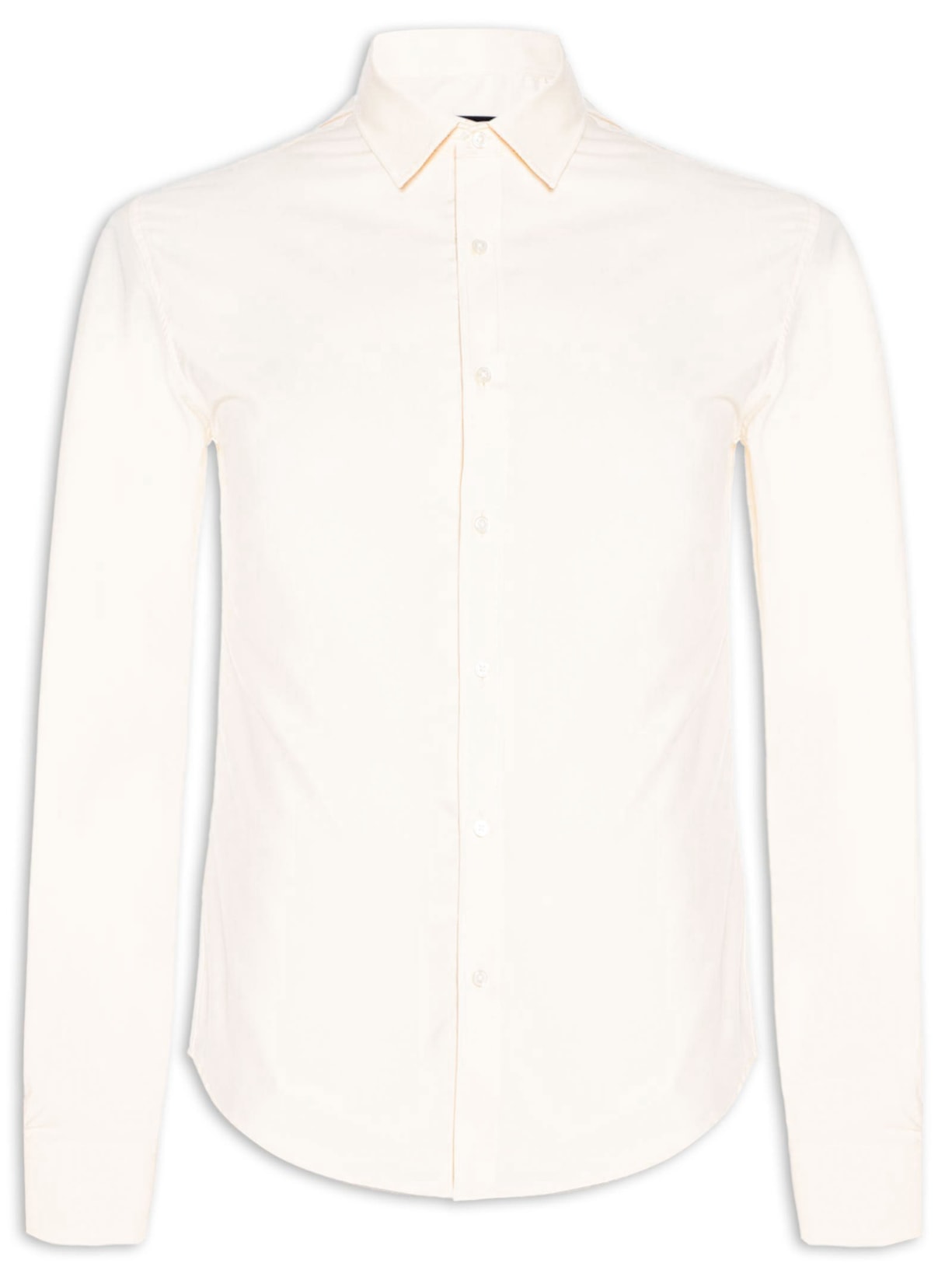 Camisa Masculina Regular Slim Fit Algodão - Off White