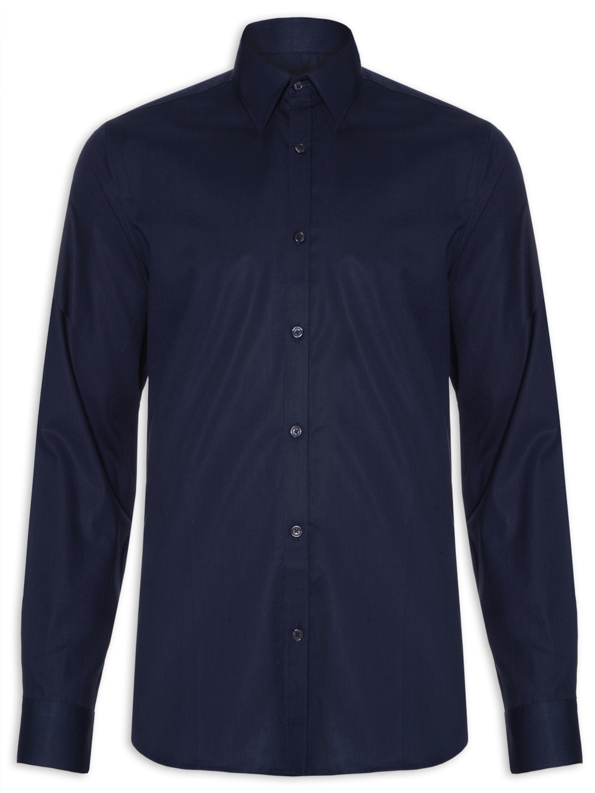 Camisa Masculina Regular Social Lisa - Azul