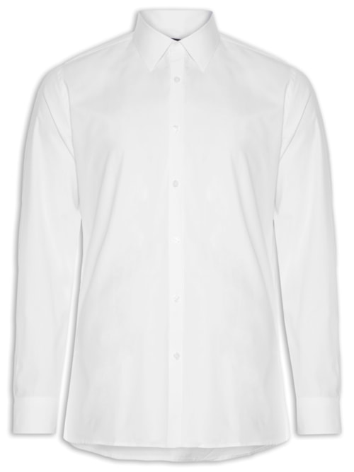 Camisa Masculina Regular Social Lisa - Branco