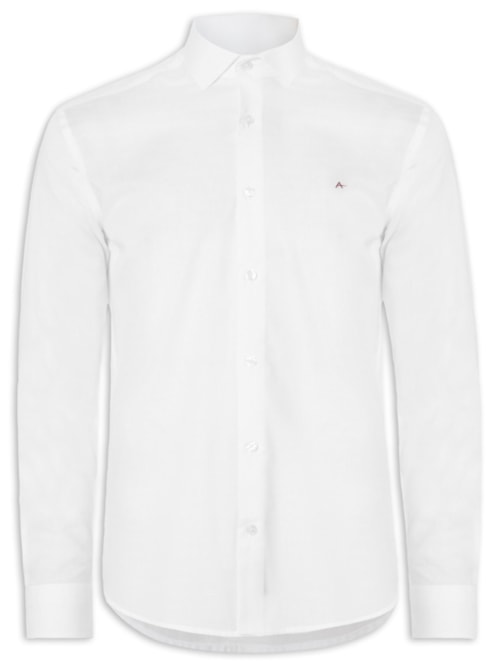 Camisa Masculina Regular Tricoline Mac Out - Branco