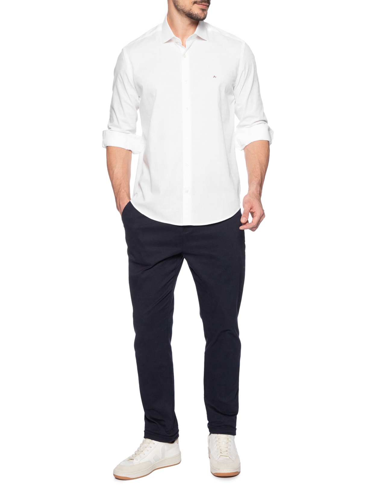 Camisa Masculina Regular Tricoline Mac Out Branco Aramis