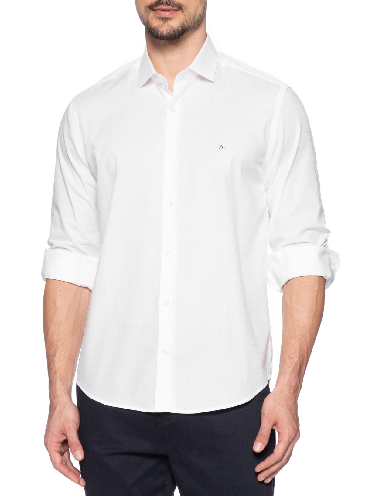 Camisa Masculina Regular Tricoline Mac Out Branco Aramis