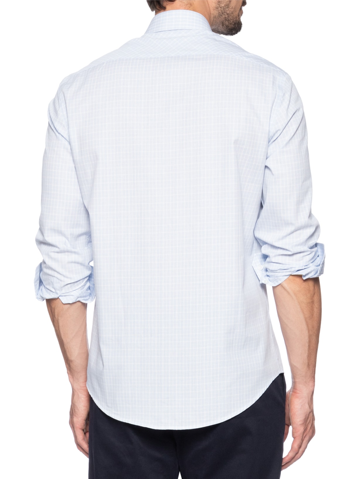 Camisa Masculina Regular Tricoline Xadrez Out Azul Aramis