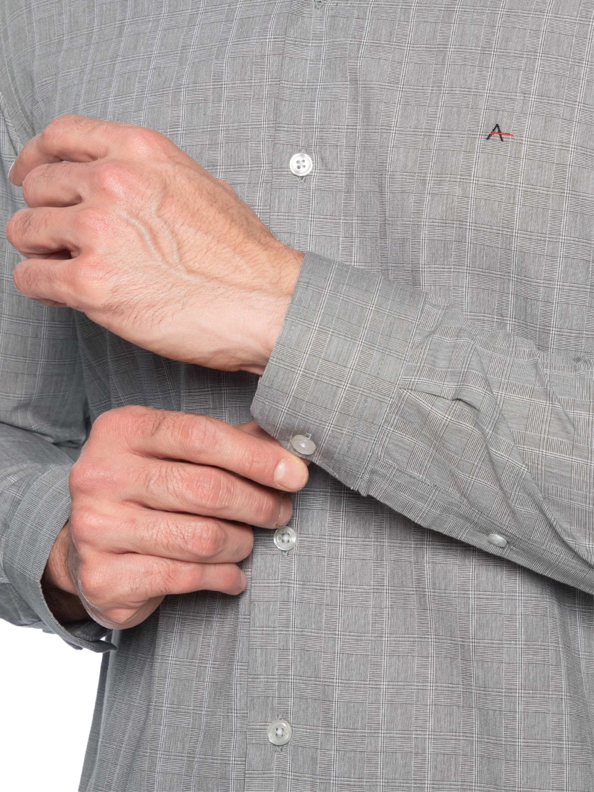 Camisa Masculina Regular Tricoline Xadrez Out Cinza Aramis