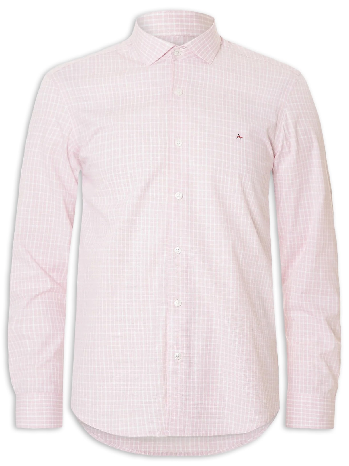 Camisa Masculina Regular Tricoline Xadrez Out Rosa Aramis