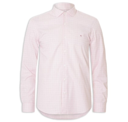 Camisa Masculina Regular Tricoline Xadrez Out - Rosa