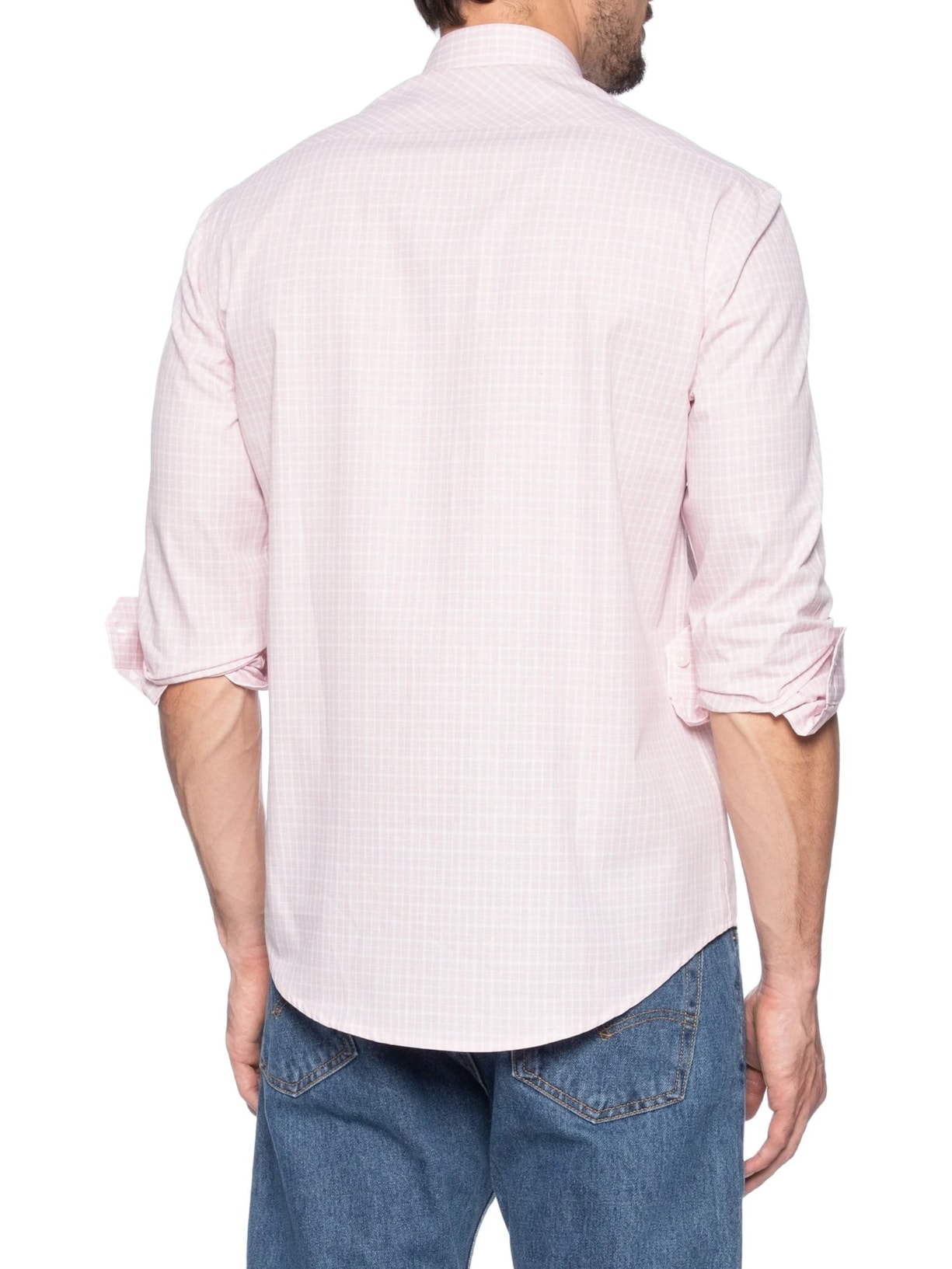 Camisa Masculina Regular Tricoline Xadrez Out Rosa Aramis