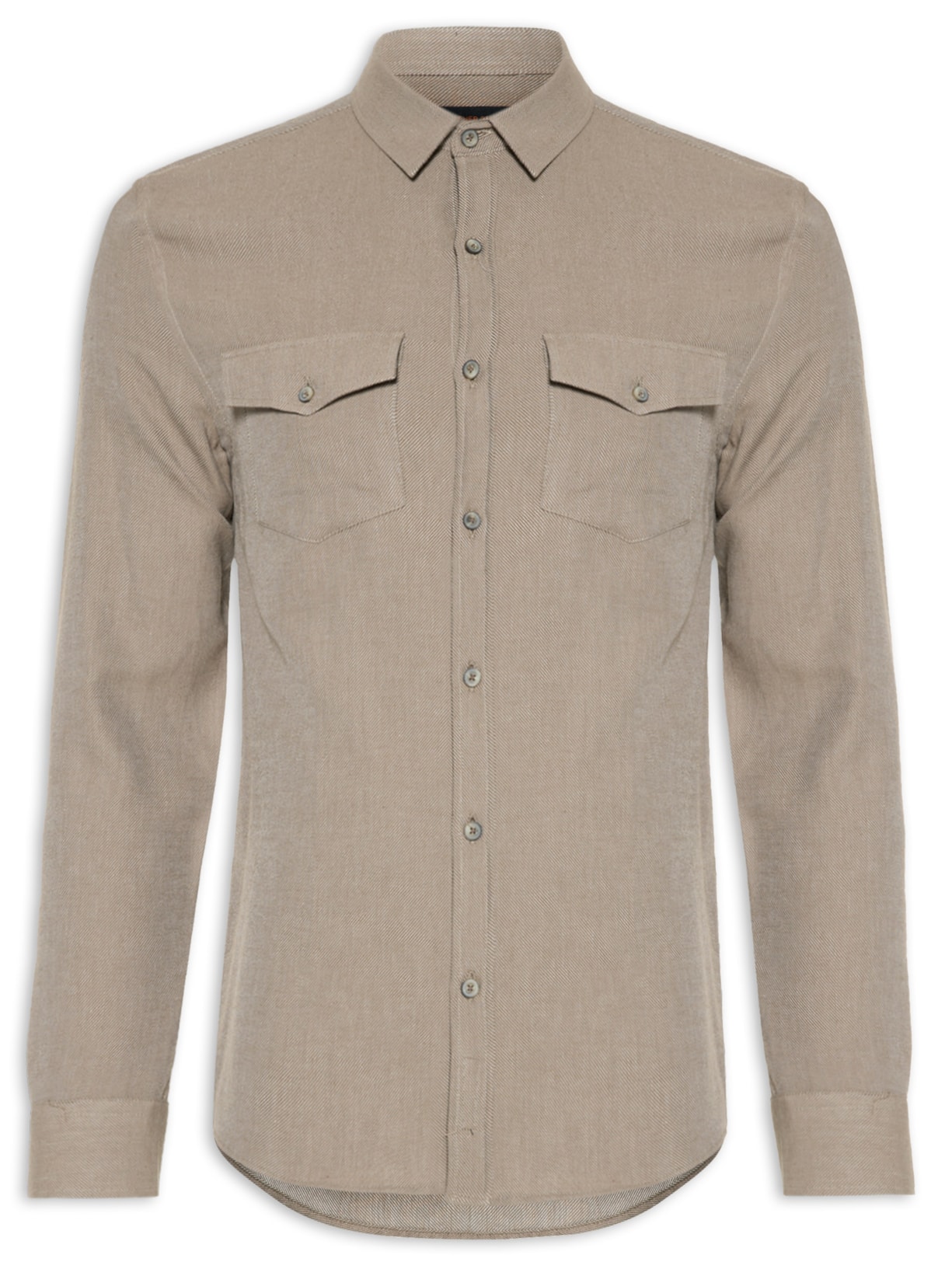 Camisa Masculina Relax Com Bolsos Premium - Bege