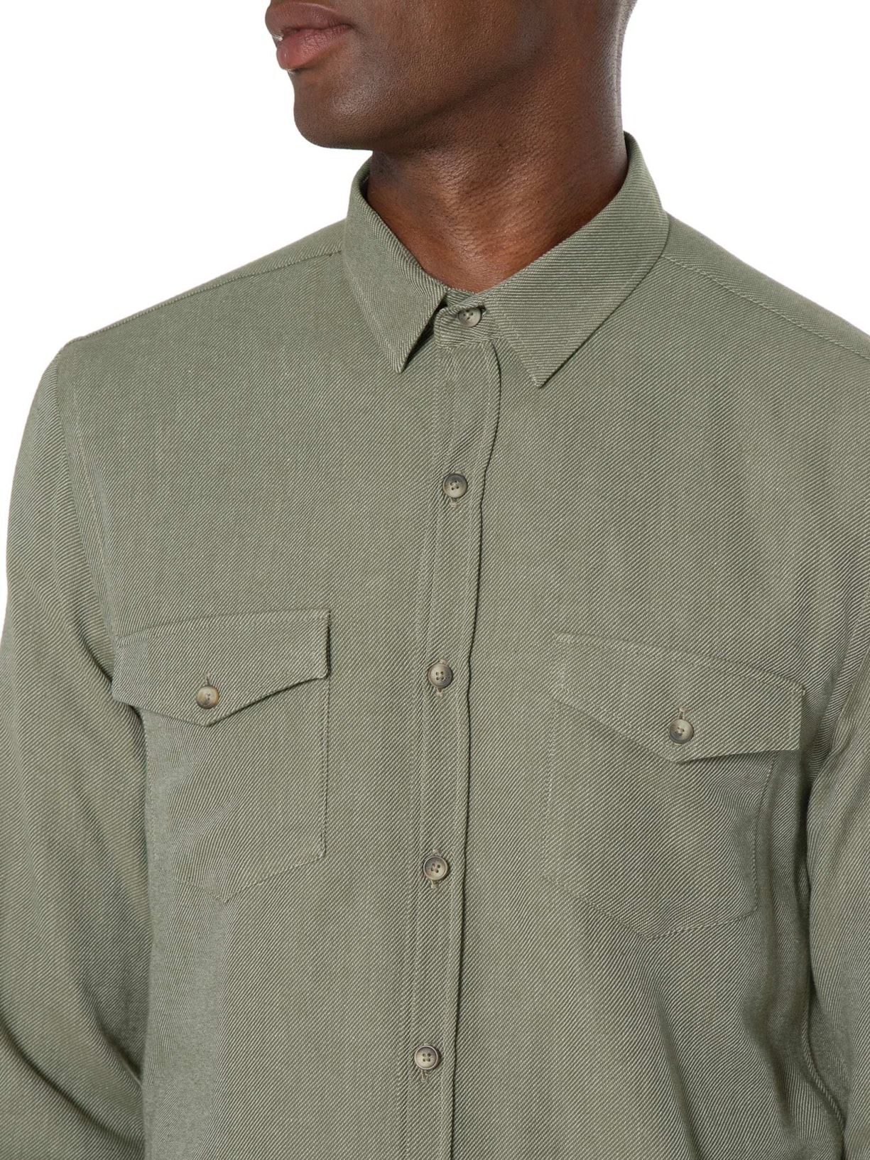 Camisa Masculina Relax Com Bolsos Premium Verde Jab