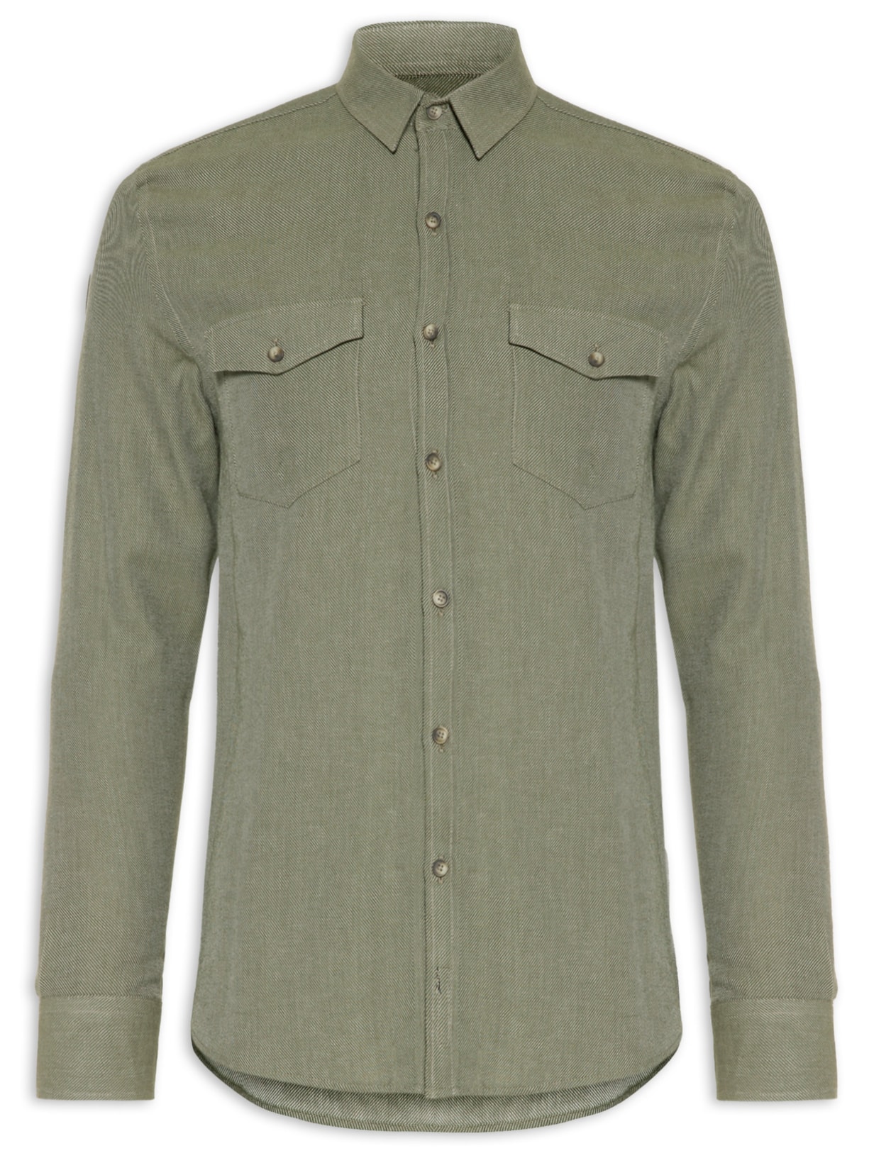 Camisa Masculina Relax Com Bolsos Premium Verde Jab