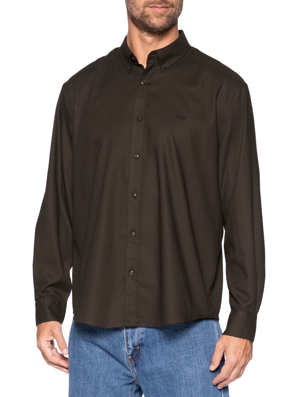 Camisa Masculina Relaxed Fit Authentic Button Down Marrom Levi's