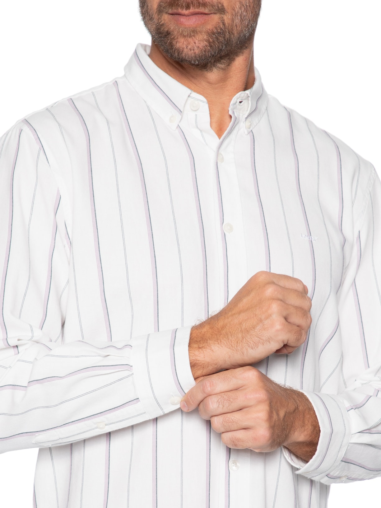 Camisa Masculina Relaxed Fit Authentic Button Down Off White Levi's