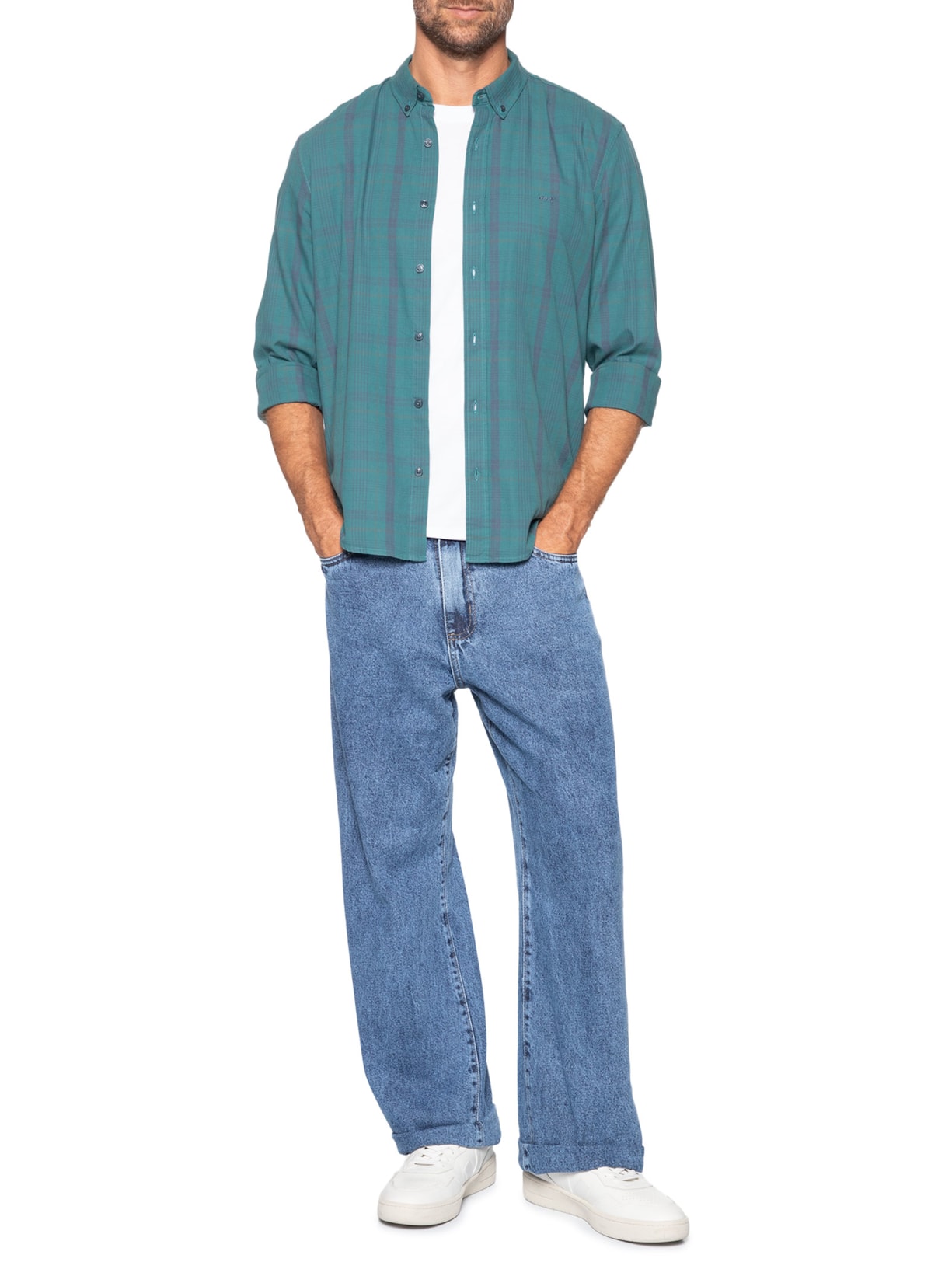 Camisa Masculina Relaxed Fit Authentic Button Down Verde Levi's