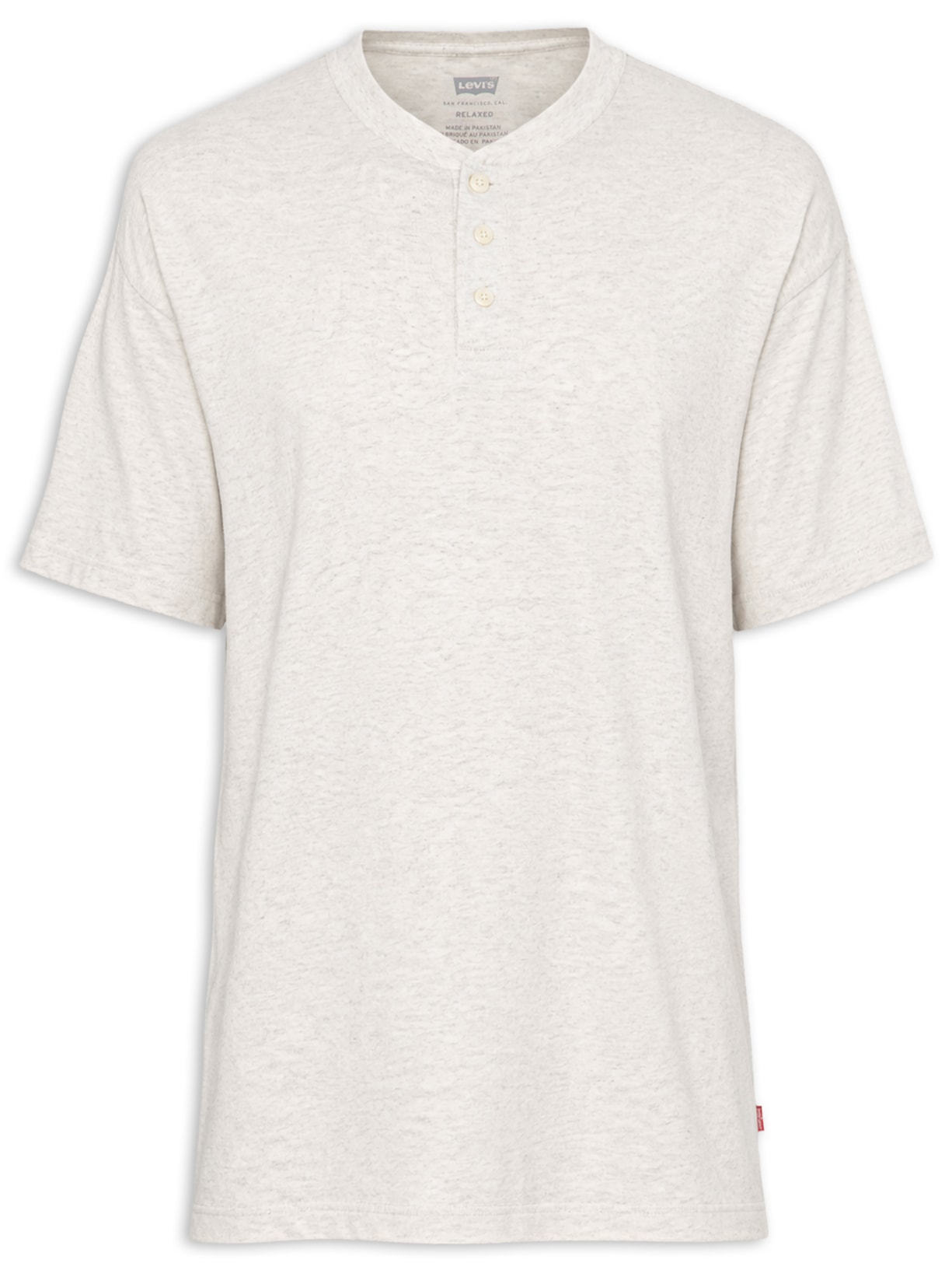 Camisa Masculina Relaxed Fit Ventura Henley Off White Levi's