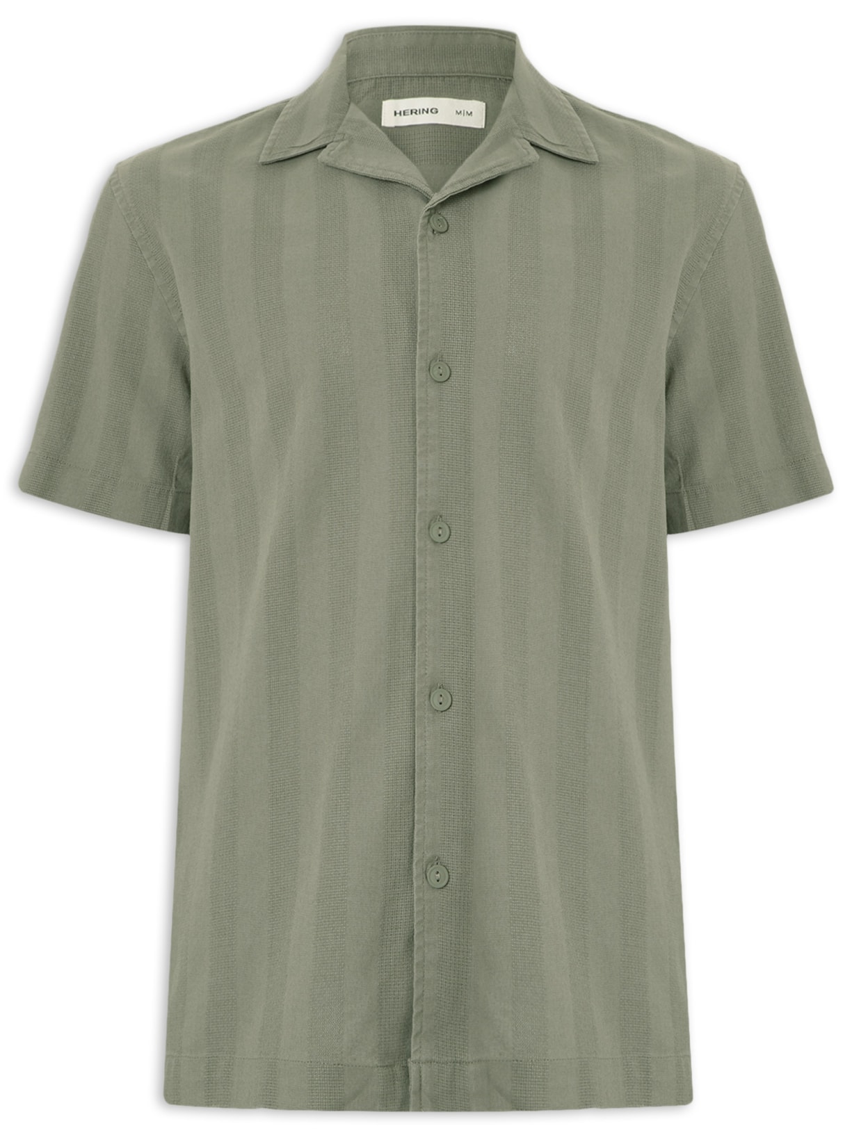 Camisa Masculina Resort Regular Fit Textura Listra - Verde