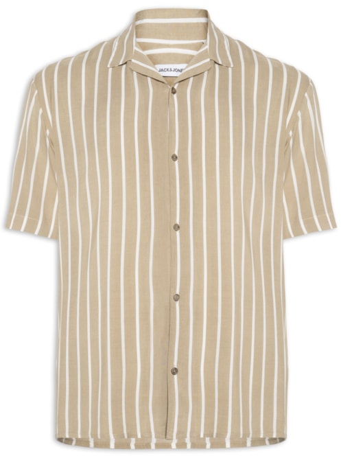 Camisa Masculina Resort Relaxed Fit Listrada - Bege