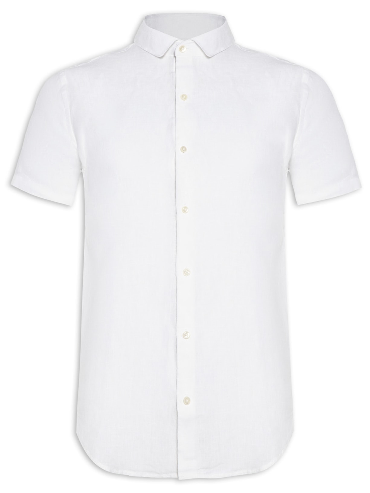 Camisa Masculina Roma Linho Manga Curta Branco Oficina Reserva
