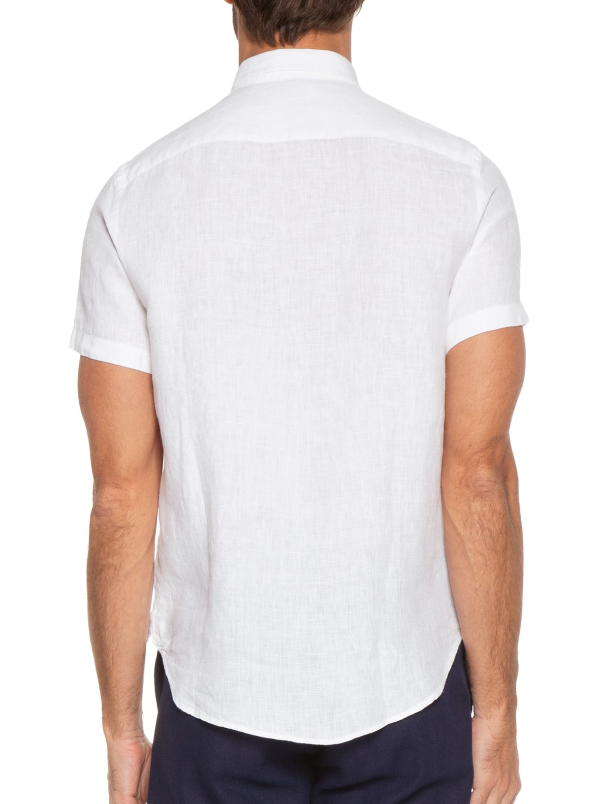 Camisa Masculina Roma Linho Manga Curta Branco Oficina Reserva