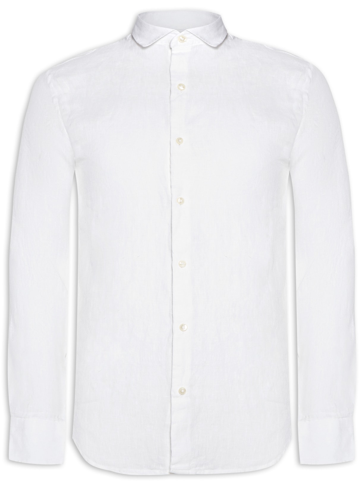 Camisa Masculina Roma Linho Manga Longa - Branco