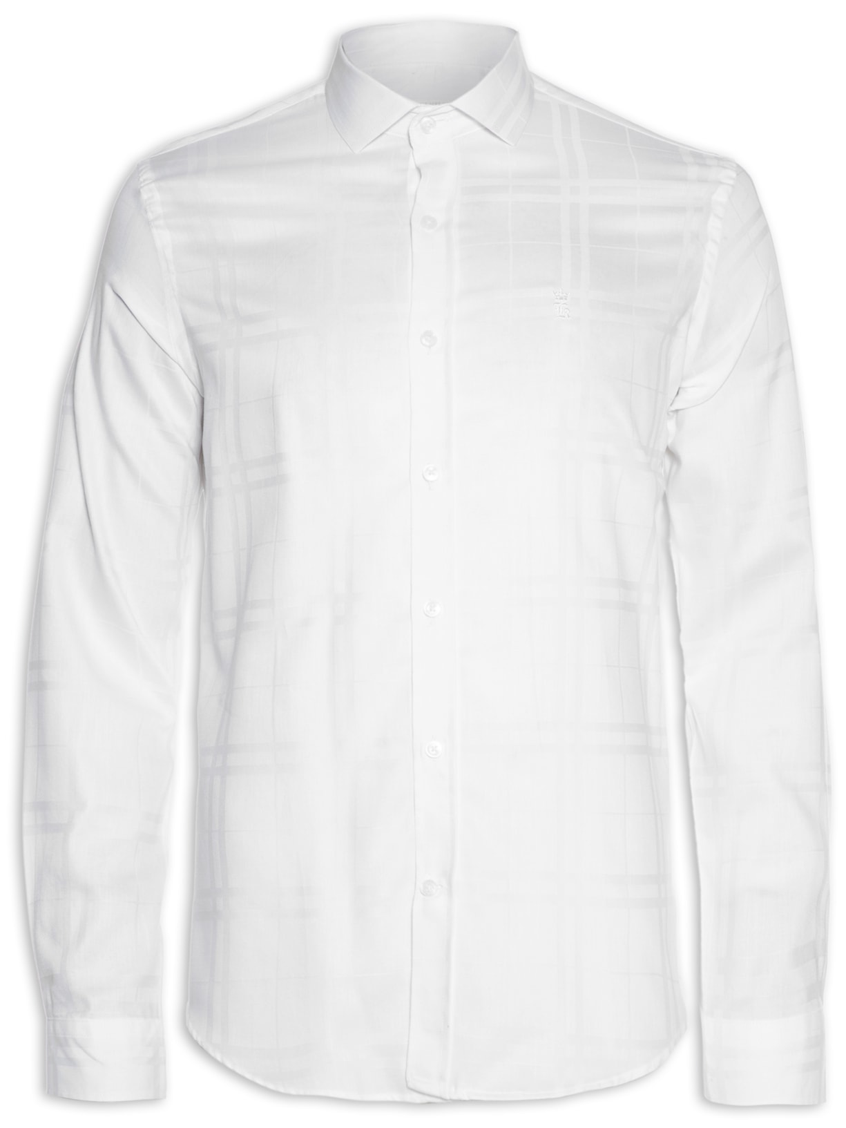 Camisa Masculina Roma Prem Maxi Xadrez Branco Sergio K