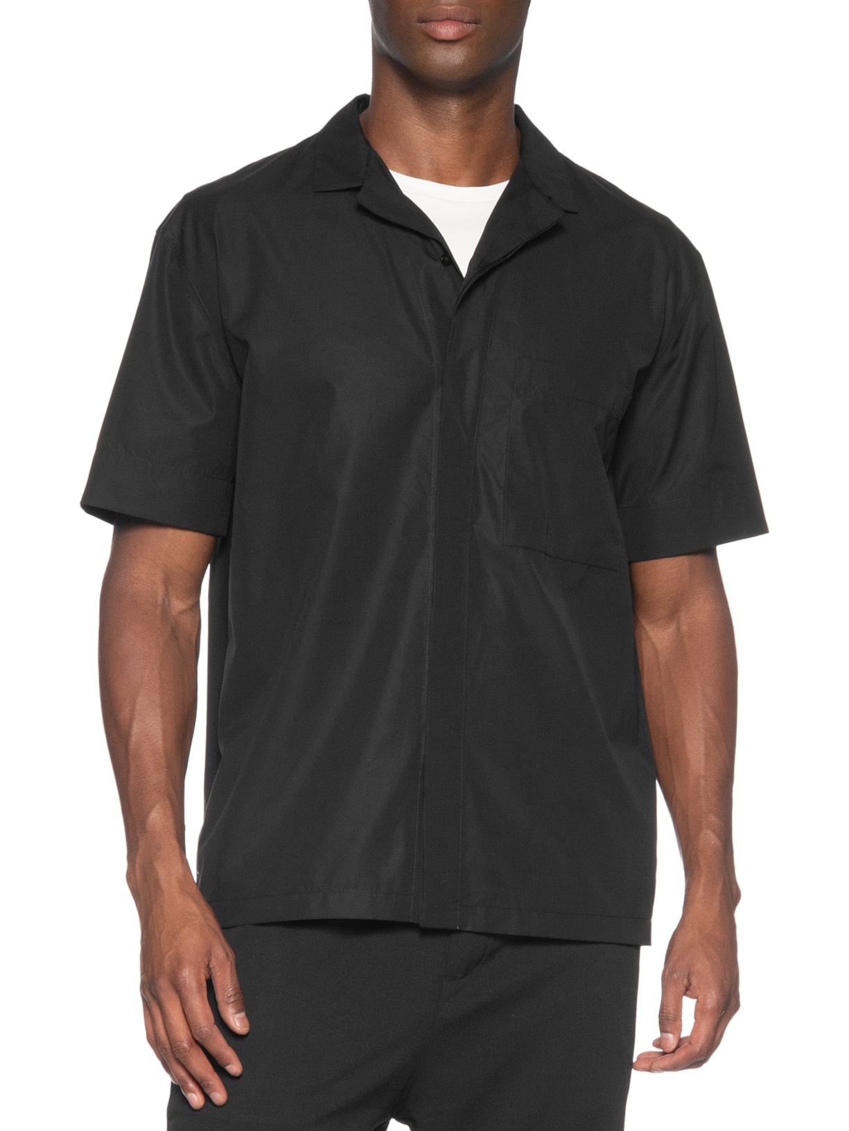 Camisa Masculina Roy Box Com Bolso Em Algodão Pima Preto Ricardo Almeida