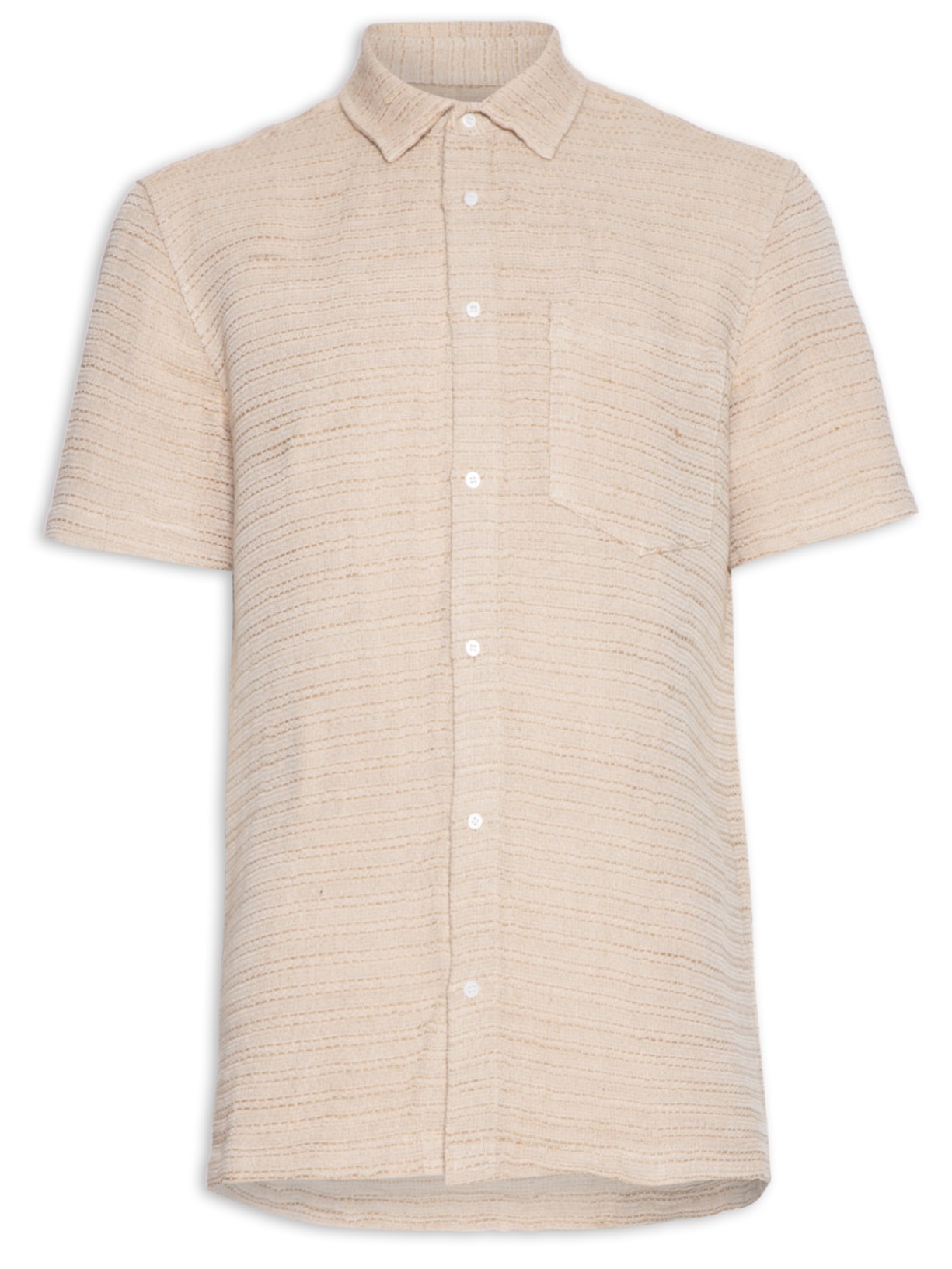 Camisa Masculina Rustic Juta Manga Curta - Bege