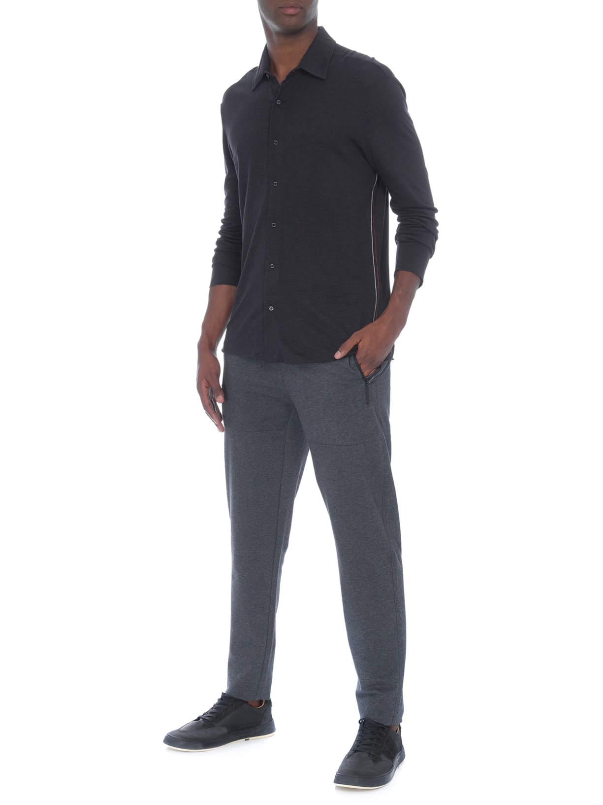 Camisa Masculina Rustic Pesponto Preto Osklen