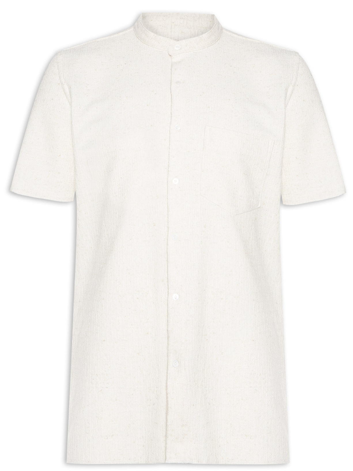 Camisa Masculina Rustic Texture Manga Curta - Off White