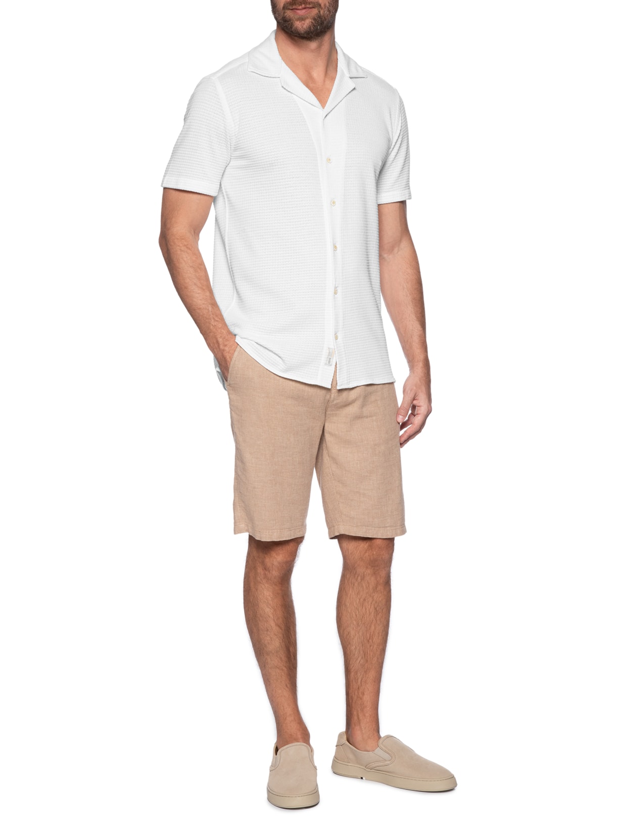 Camisa Masculina Santorini  Branco Pineapple
