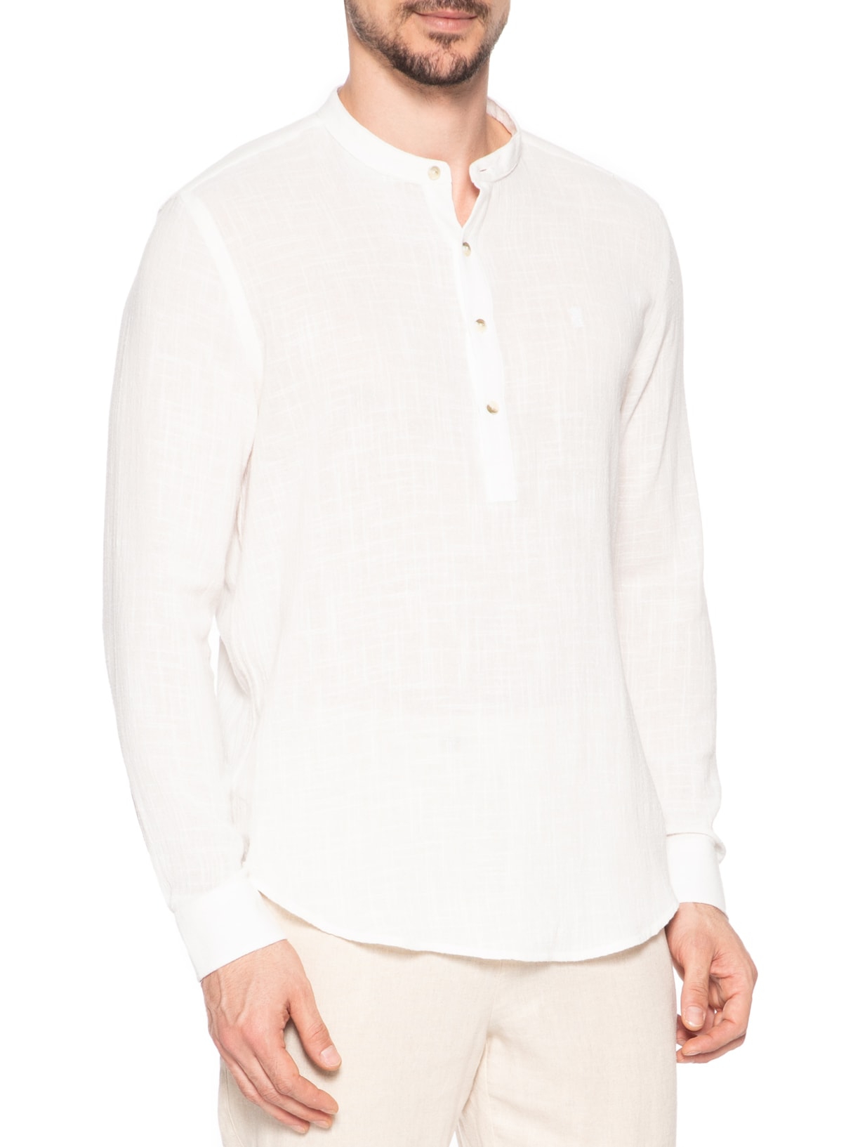 Camisa Masculina Santorini Regular Fit Branco Sergio K