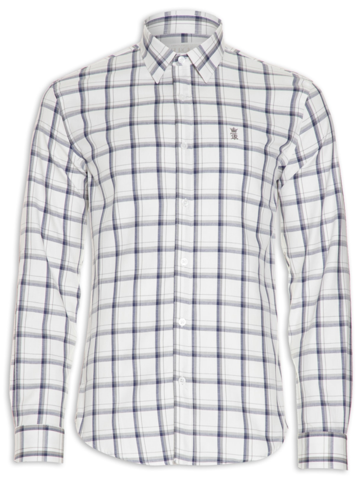 Camisa Masculina Sarja Quadros - Branco