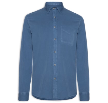 Camisa Masculina Sarja Tinturada - Azul