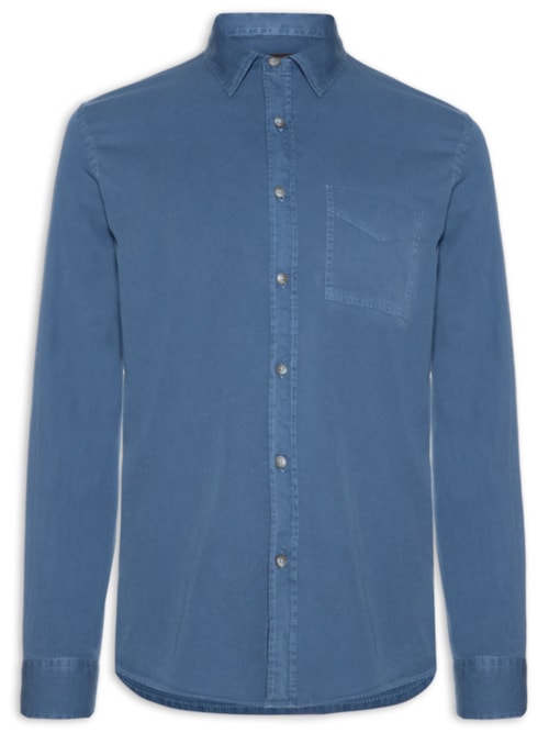 Camisa Masculina Sarja Tinturada - Azul