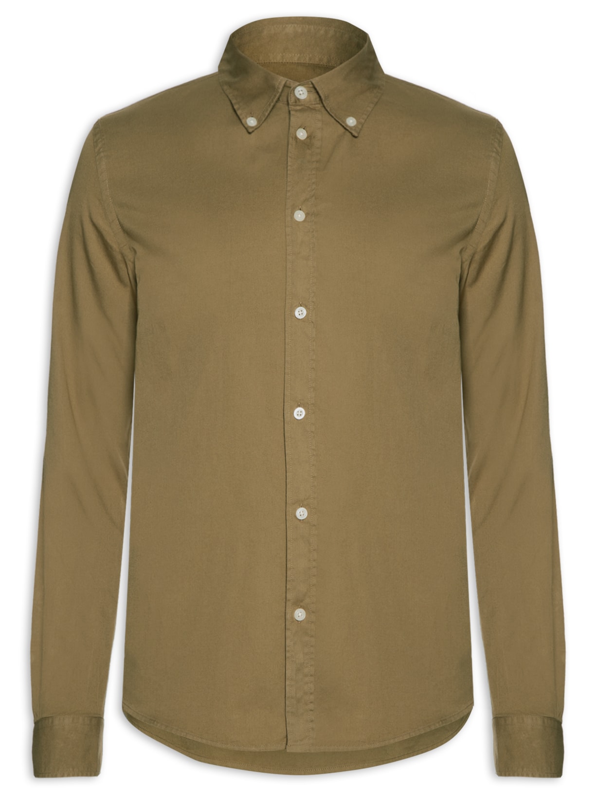 Camisa Masculina Sarja Tinturada - Marrom