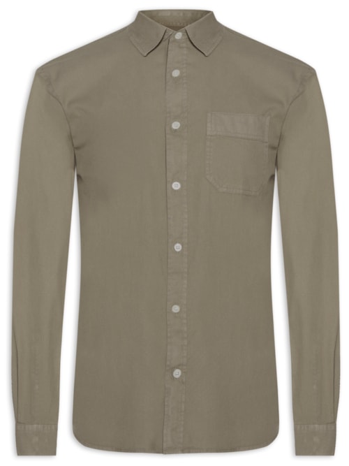 Camisa Masculina Sarja Tinturada - Marrom