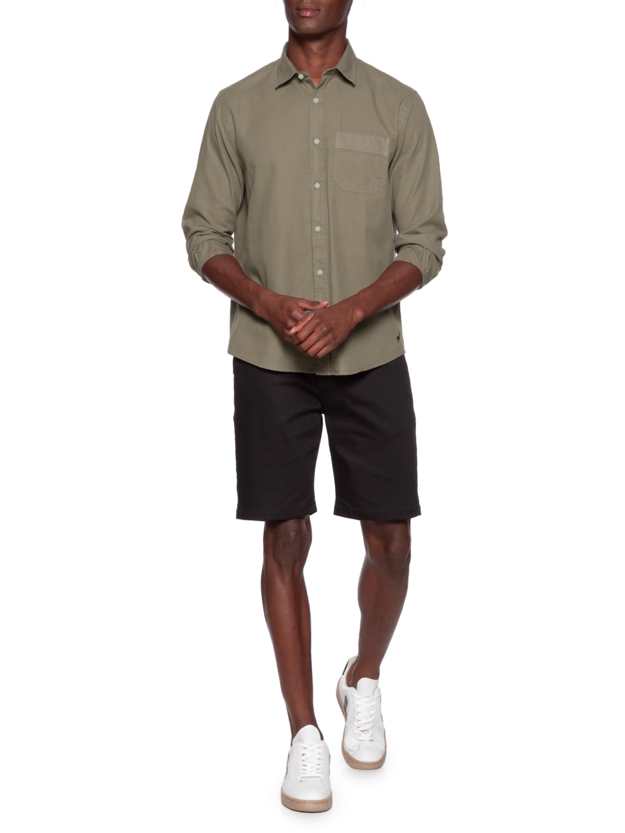 Camisa Masculina Sarja Tinturada Marrom Zapalla