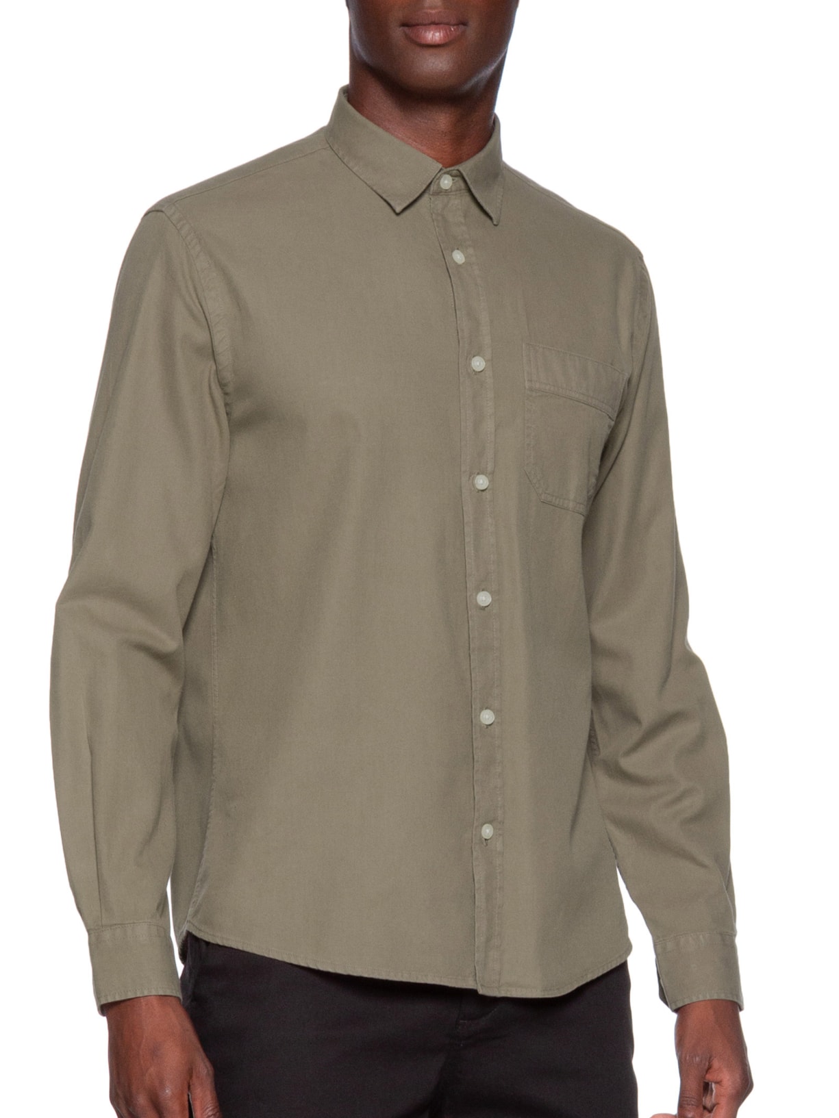 Camisa Masculina Sarja Tinturada Marrom Zapalla