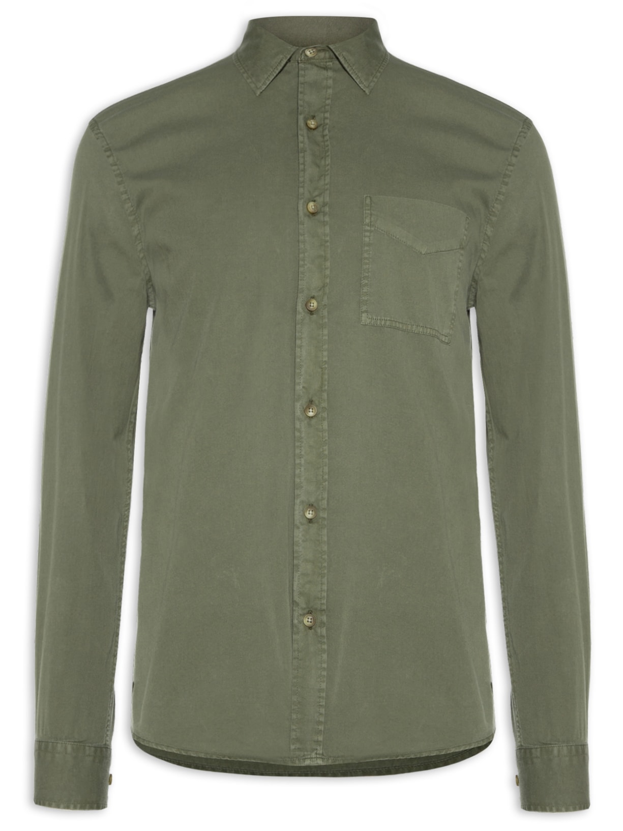 Camisa Masculina Sarja Tinturada - Verde