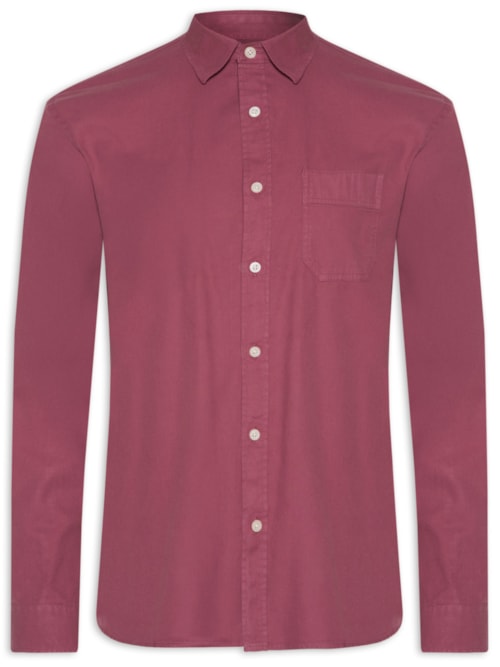 Camisa Masculina Sarja Tinturada - Vermelho