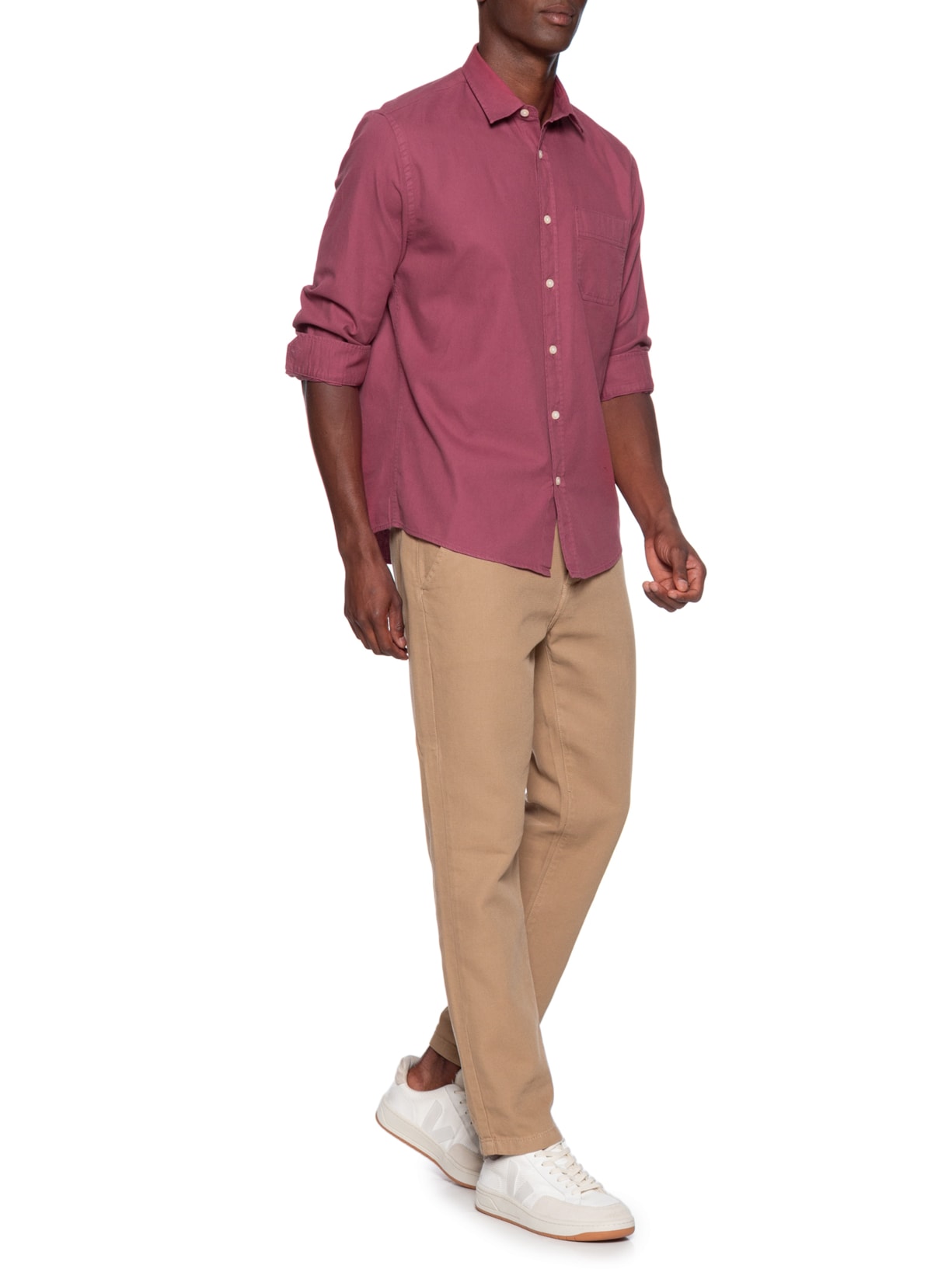 Camisa Masculina Sarja Tinturada Vermelho Zapalla